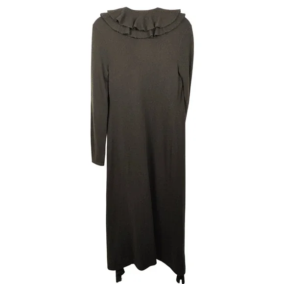 Ralph Lauren Black Label Cashmere Ruffle Duster Cardigan Womens Medium FLAWED - Picture 10 of 13